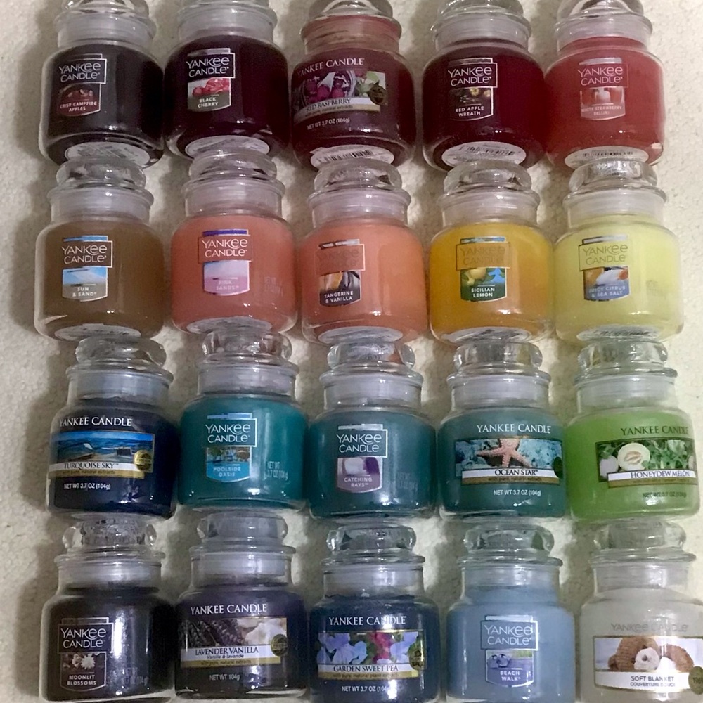 5 Yankee Candle original small jars Fruit scented Mystery Lot